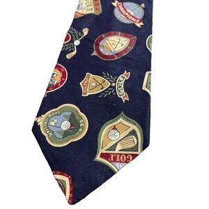 Tango navy golf blue 100% cotton neck tie men’s